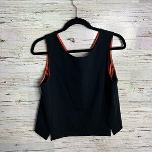 Ivanka trump blue orange blouse top gold  size large